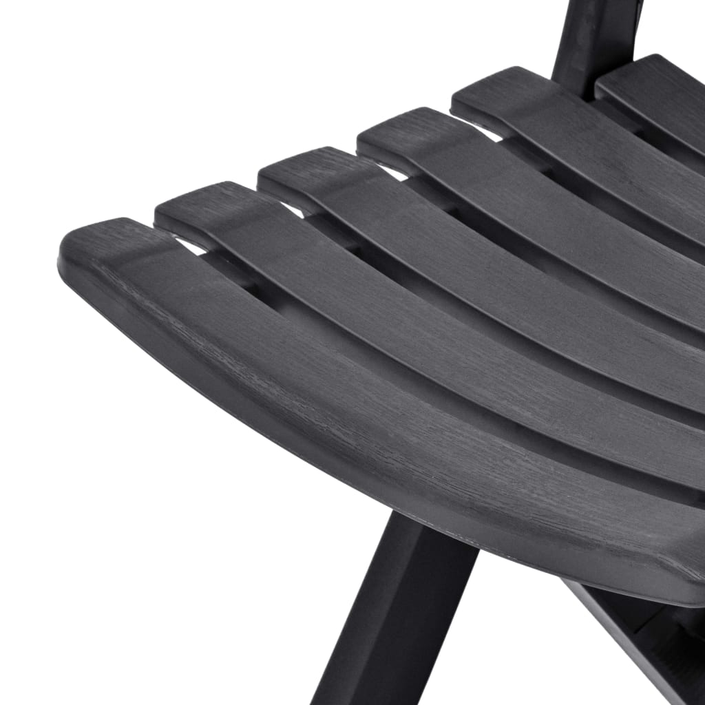 Sedie da Giardino Pieghevoli 2 pz in Plastica Antracite - homemem39