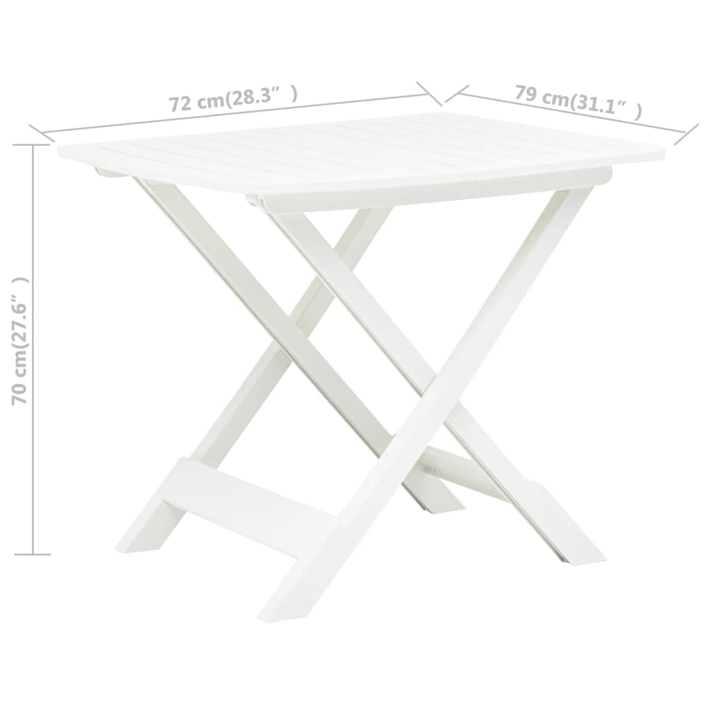 Tavolo da Giardino Bianco 79x72x70 cm Plastica | homemem39