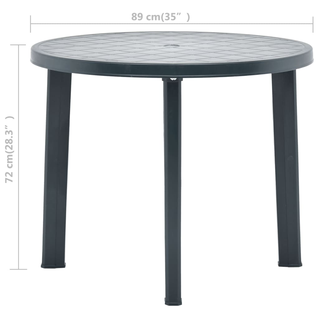 Green Garden Table 89 cm in Plastic