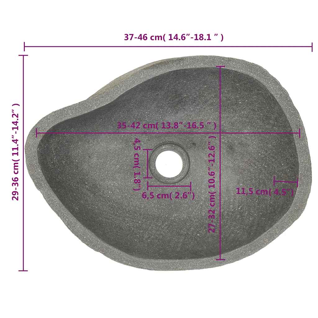 Lavandino in Pietra di Fiume Ovale (37-46)x(29-36) cm - homemem39