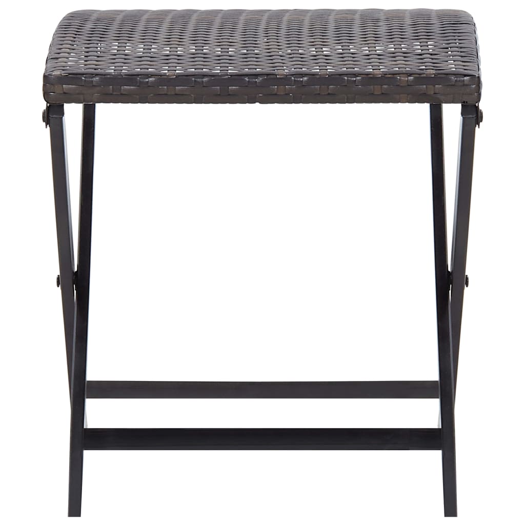 Sgabello Pieghevole in Polyrattan Marrone - homemem39