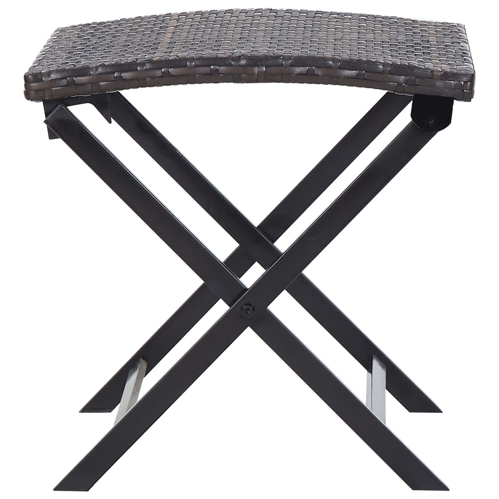 Sgabello Pieghevole in Polyrattan Marrone - homemem39