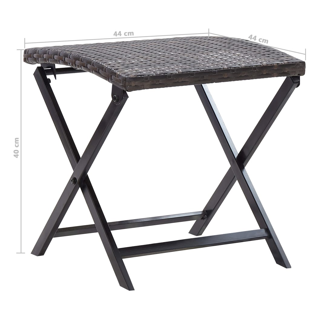 Sgabello Pieghevole in Polyrattan Marrone - homemem39