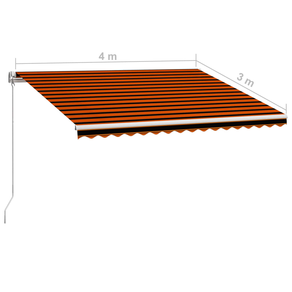 Tenda da Sole Retrattile Manuale 400x300 cm Arancione e Marrone | homemem39