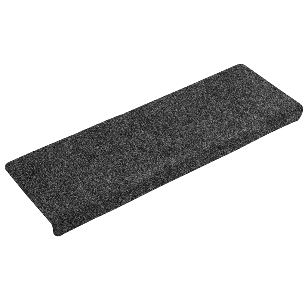 Tappetini per scale autoadesivi 15 pz 65x21x4 cm grigio bordo rettangolare - homemem39
