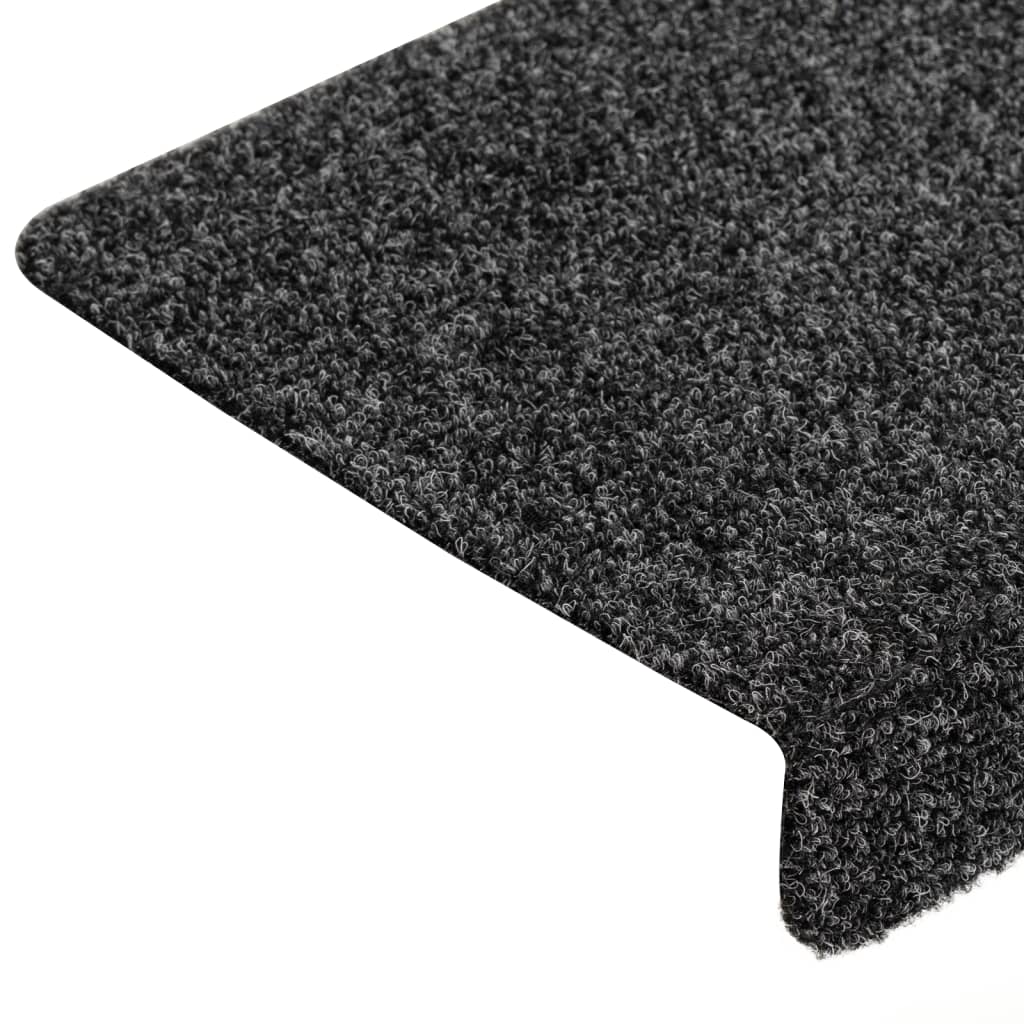 Tappetini per scale autoadesivi 15 pz 65x21x4 cm grigio bordo rettangolare - homemem39