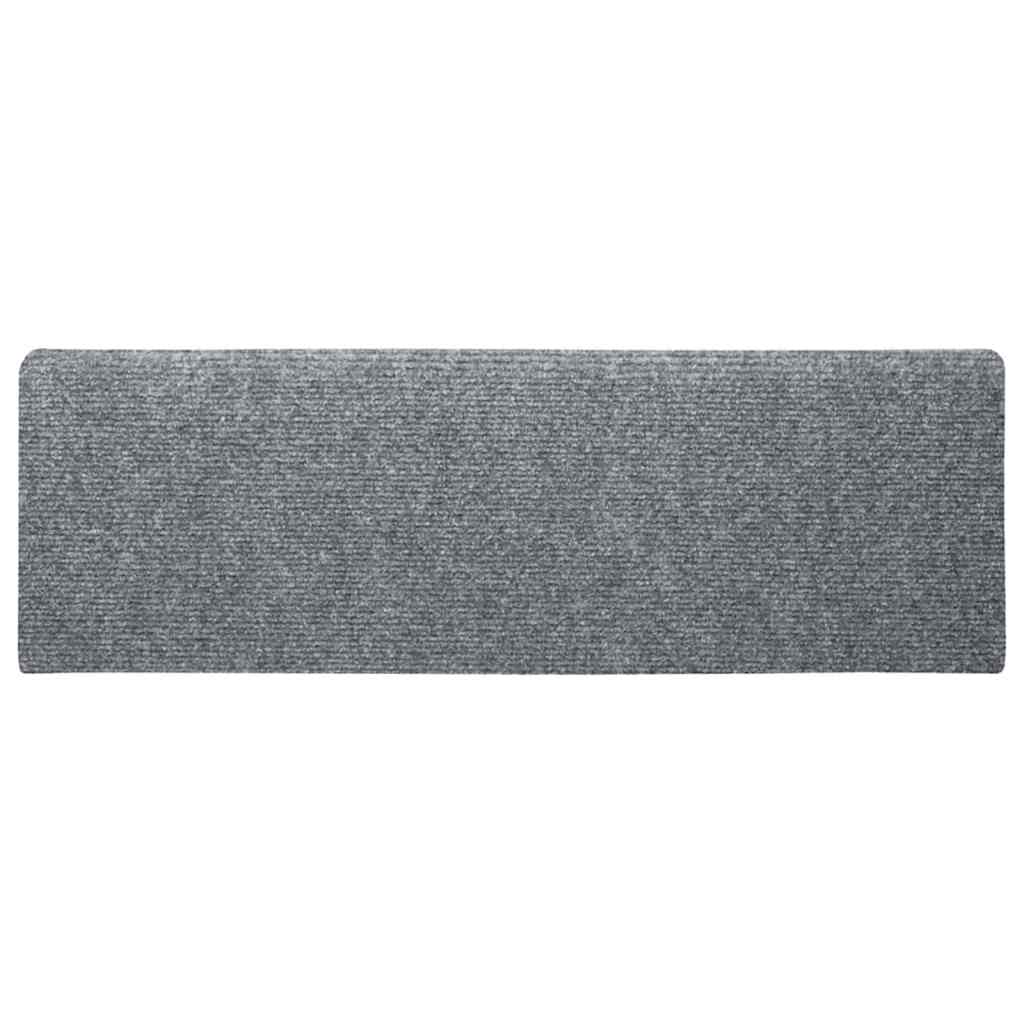 Tappetini per scale autoadesivi 15 pz 65x21x4 cm Grigio chiaro bordo rettangolare - homemem39