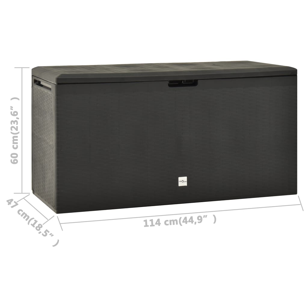 Baule da Giardino Antracite 114x47x60 cm - homemem39