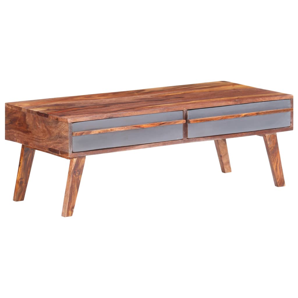 Tavolino da Salotto Grigio 110x50x40 cm Legno Massello | homemem39