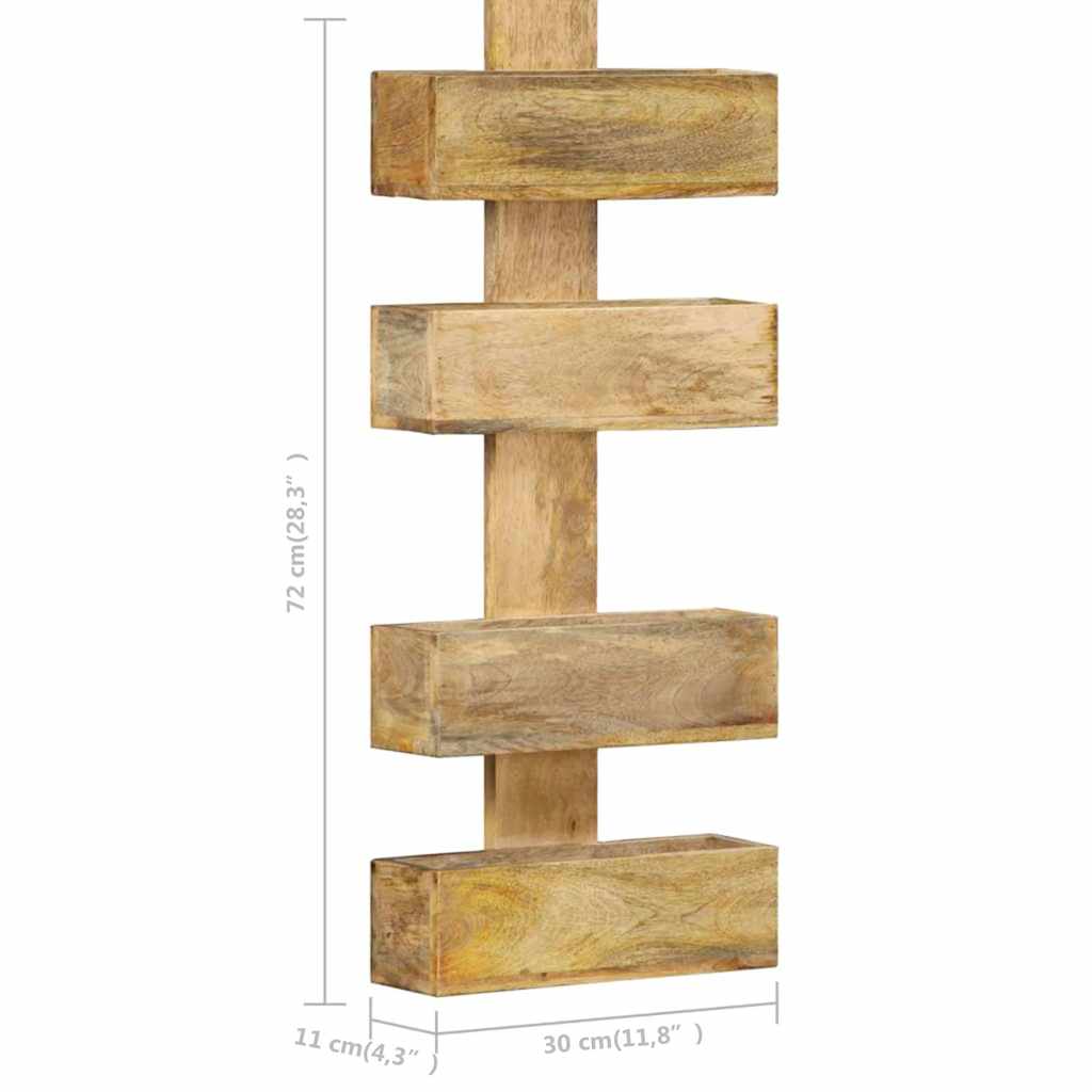 Portariviste a Parete 30x11x72 cm in Legno Massello di Mango