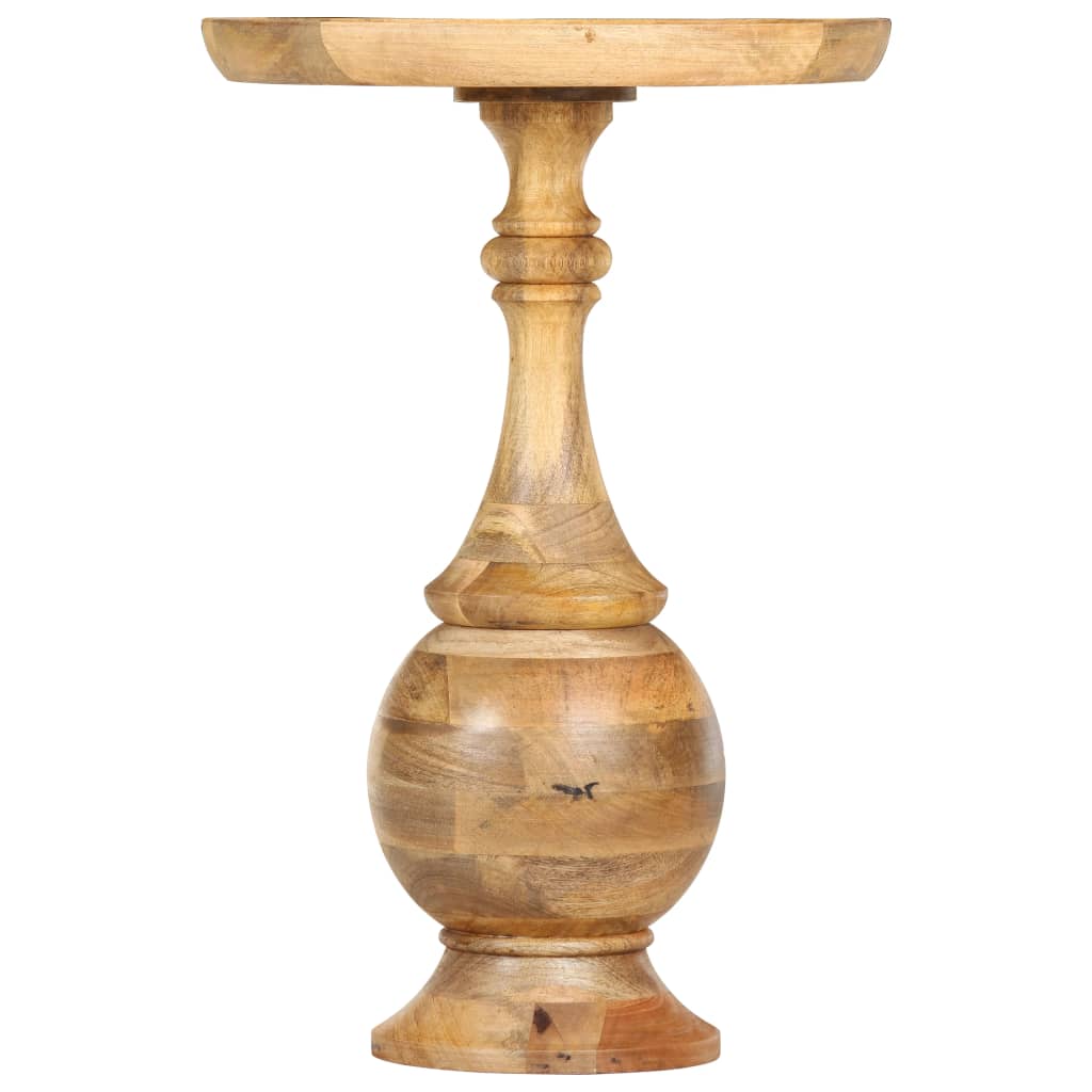 Tavolino Rotondo 43x43x66 cm in Legno Massello di Mango - homemem39