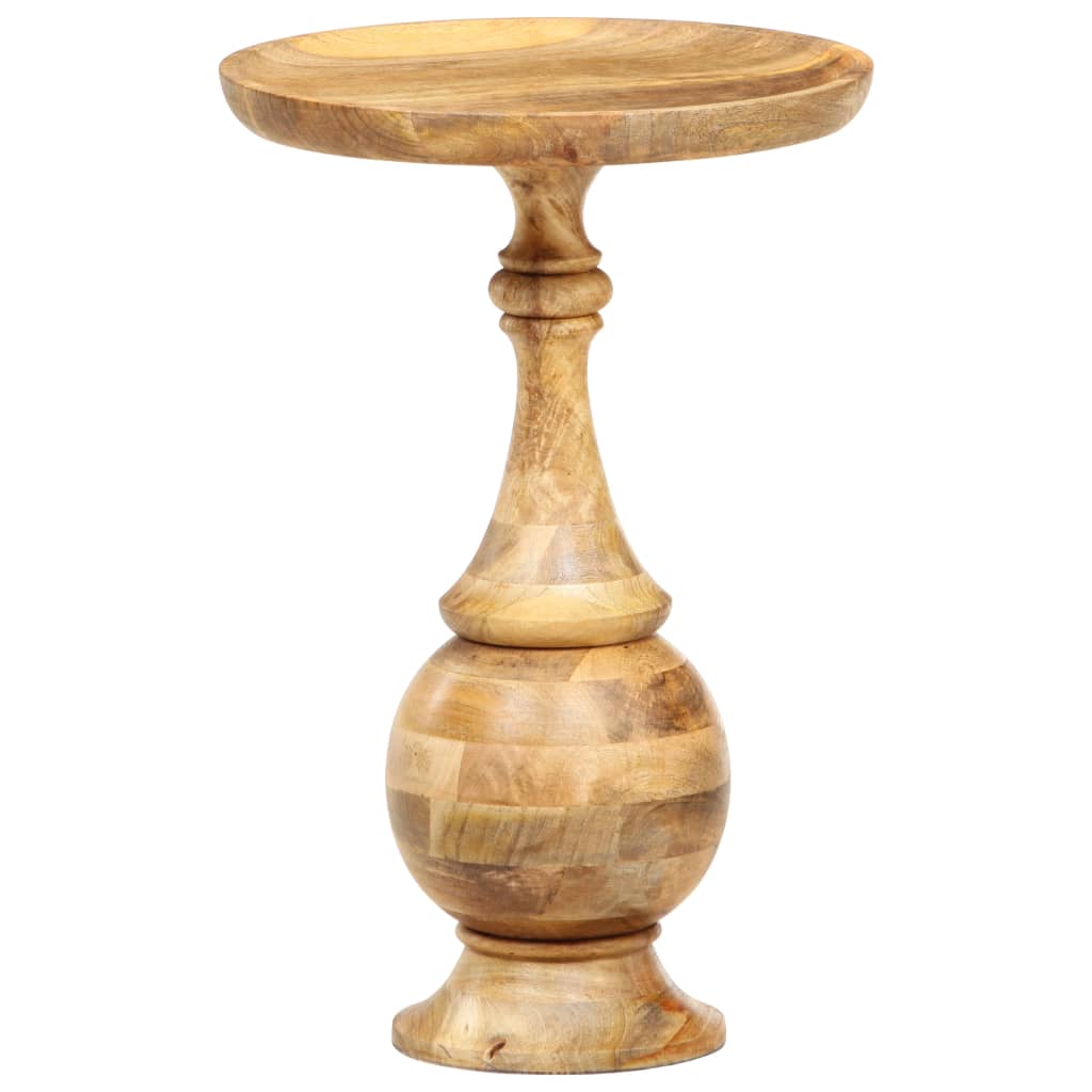 Tavolino Rotondo 43x43x66 cm in Legno Massello di Mango - homemem39