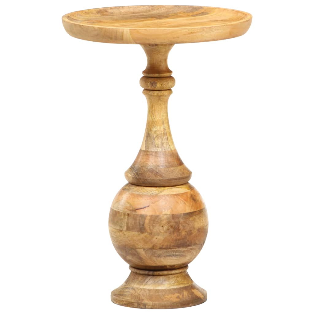 Tavolino Rotondo 43x43x66 cm in Legno Massello di Mango - homemem39