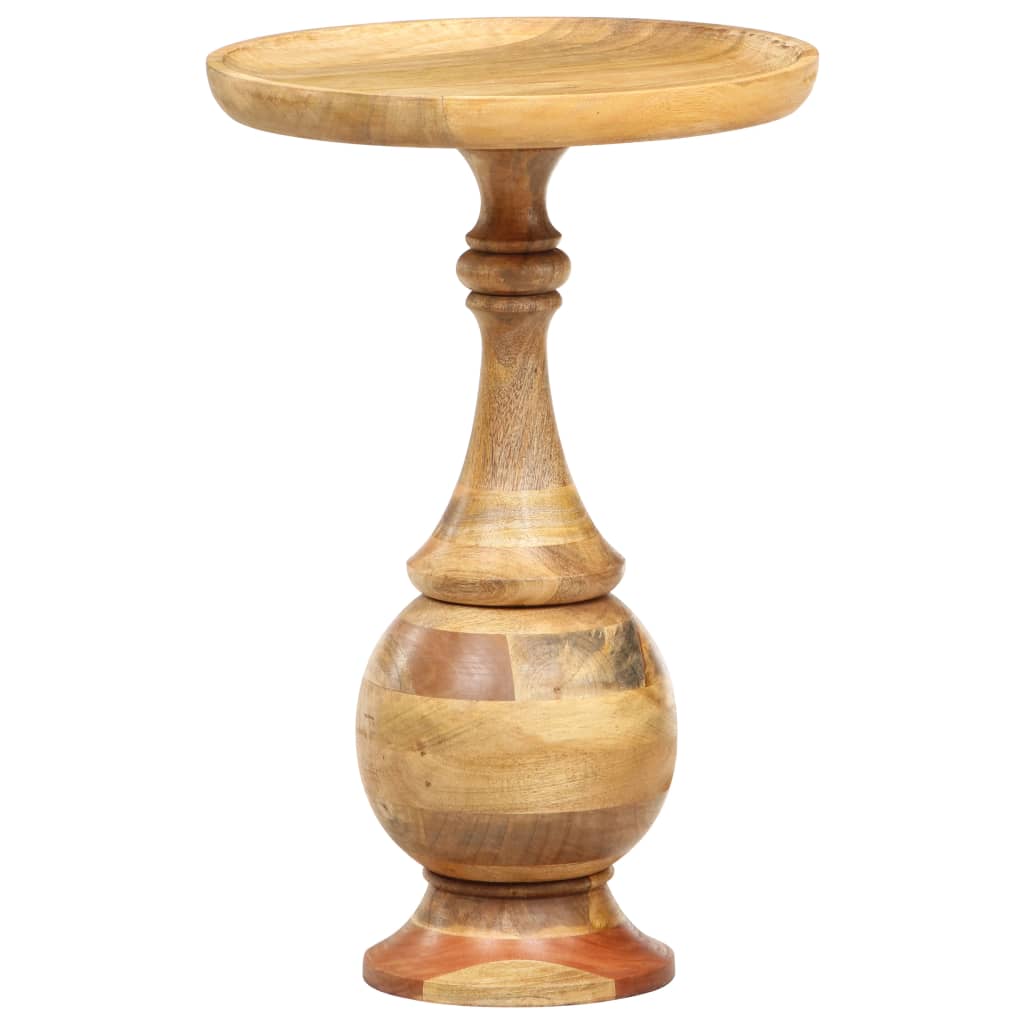 Tavolino Rotondo 43x43x66 cm in Legno Massello di Mango - homemem39