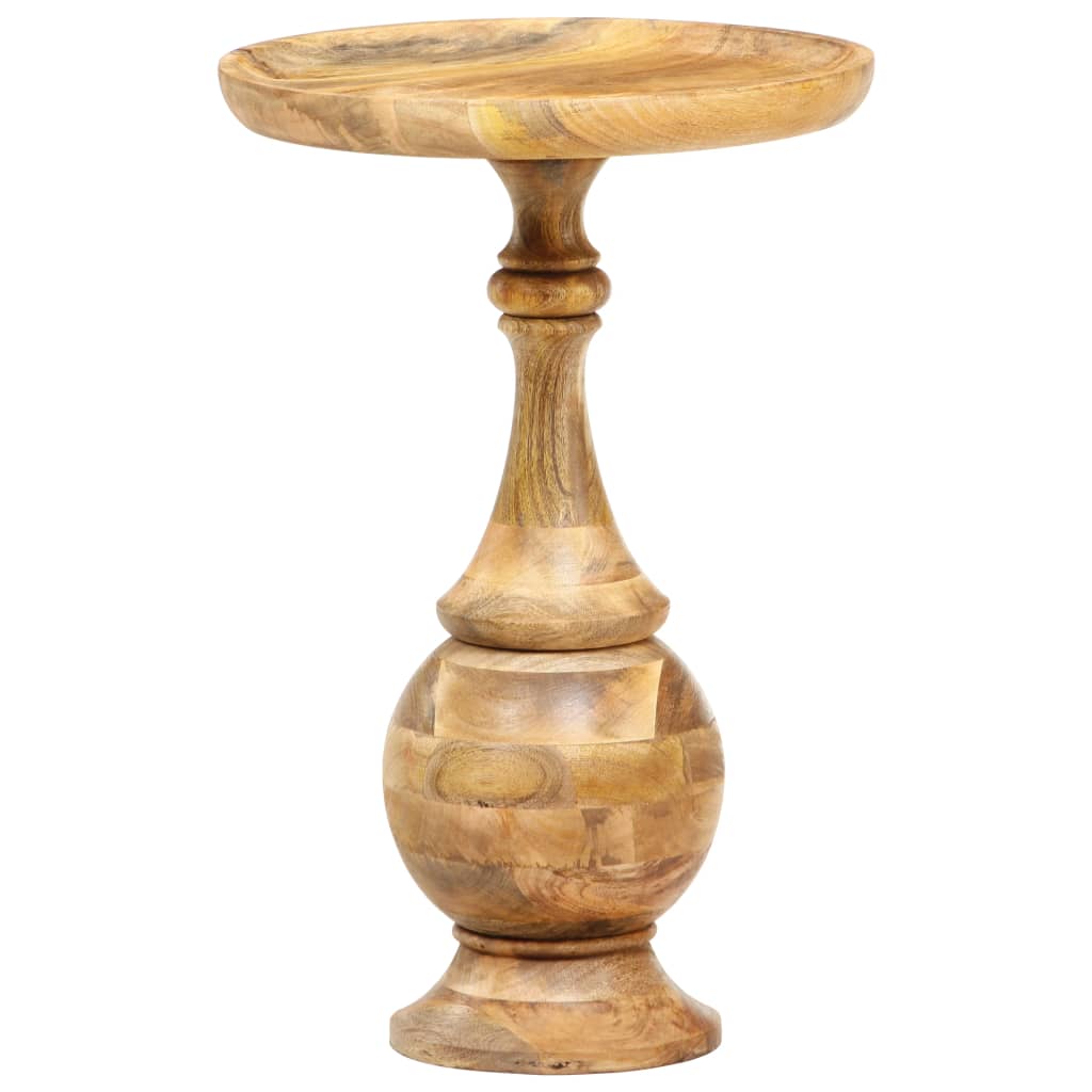 Tavolino Rotondo 43x43x66 cm in Legno Massello di Mango - homemem39