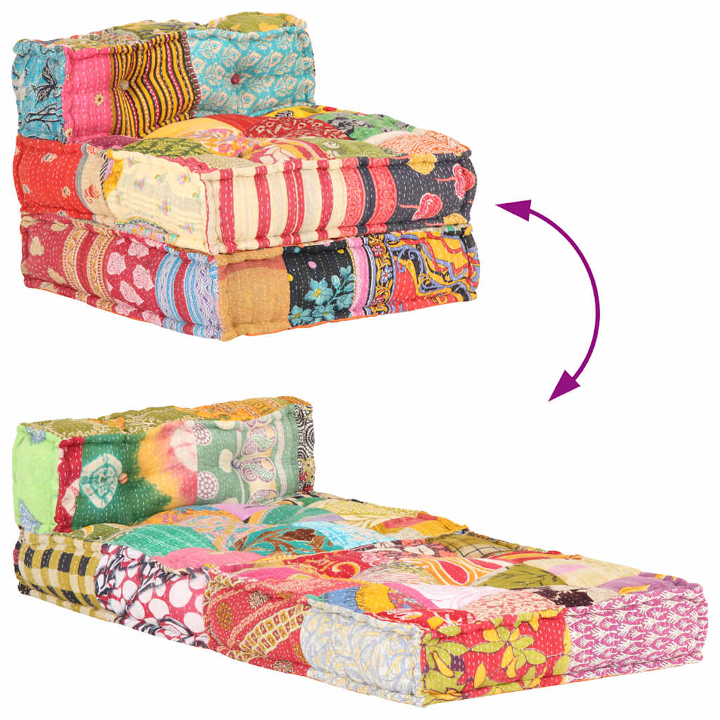 Pouf Modulare in Tessuto Patchwork - homemem39