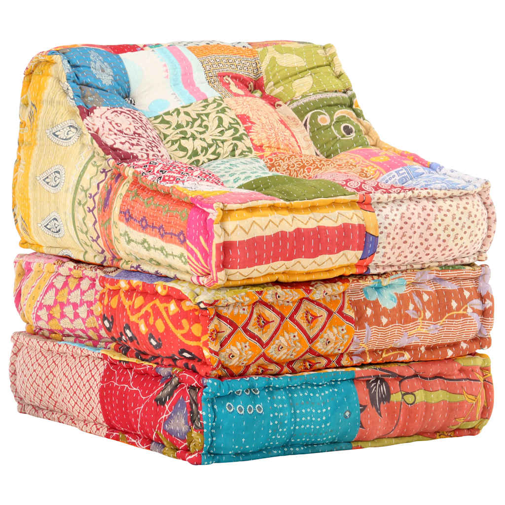 Pouf Modulare in Tessuto Patchwork - homemem39