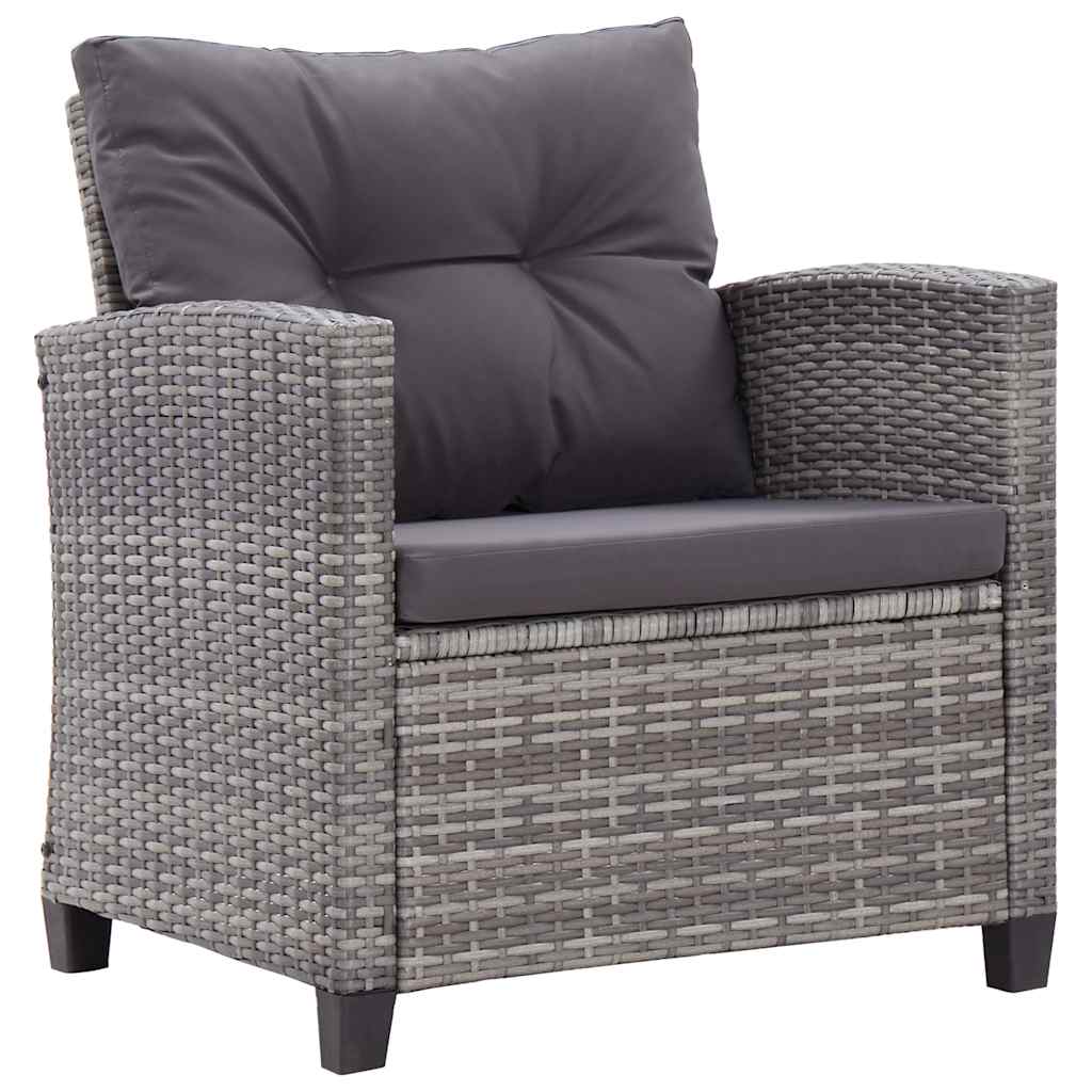 Set Divani da Giardino 6 pz con Cuscini Polyrattan Grigio Scuro - homemem39