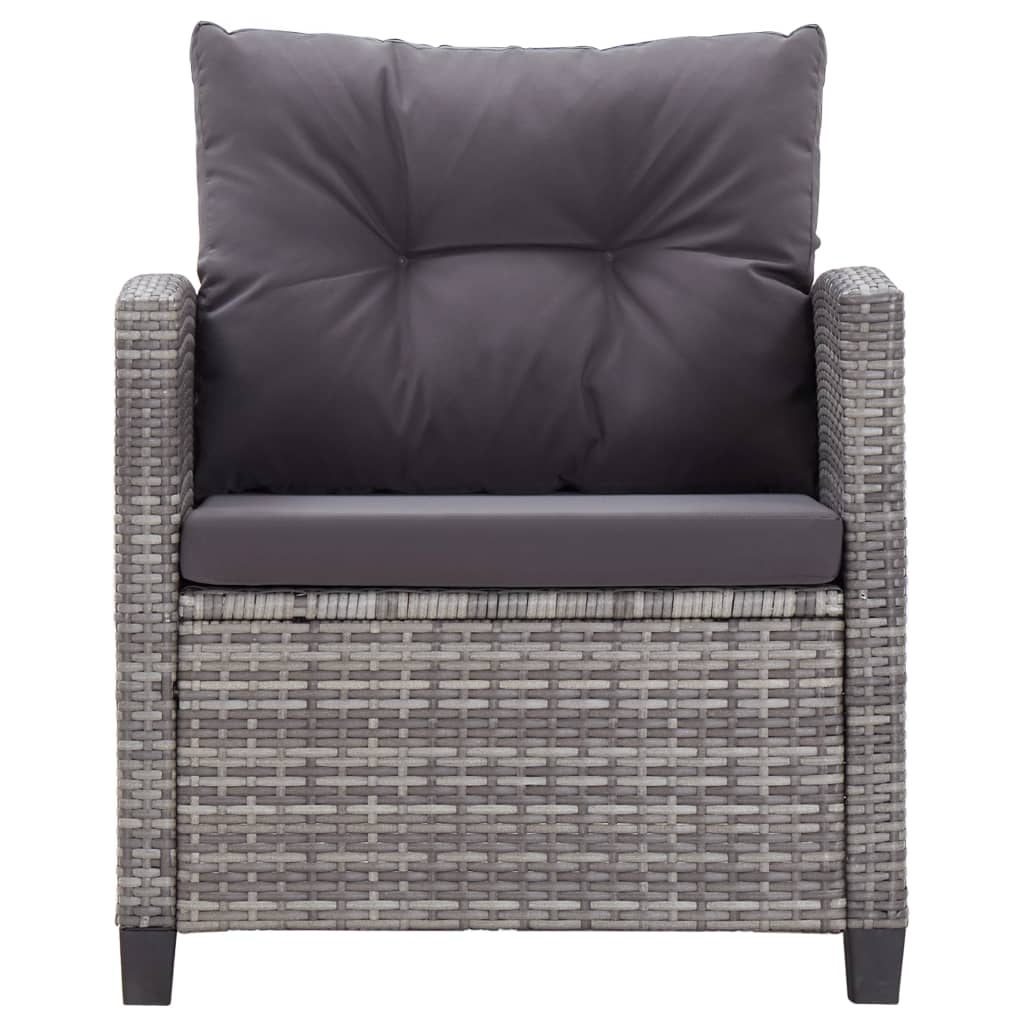 Set Divani da Giardino 6 pz con Cuscini Polyrattan Grigio Scuro - homemem39