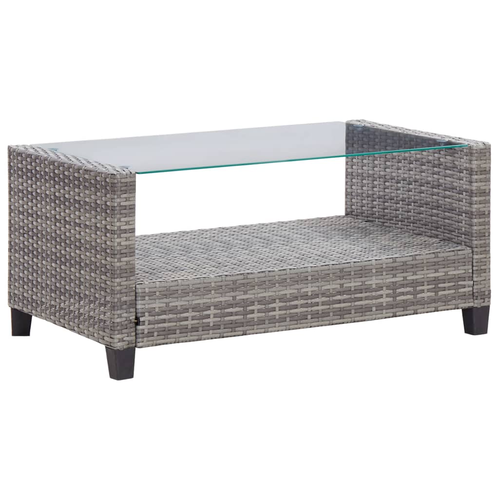 Set Divani da Giardino 6 pz con Cuscini Polyrattan Grigio Scuro - homemem39