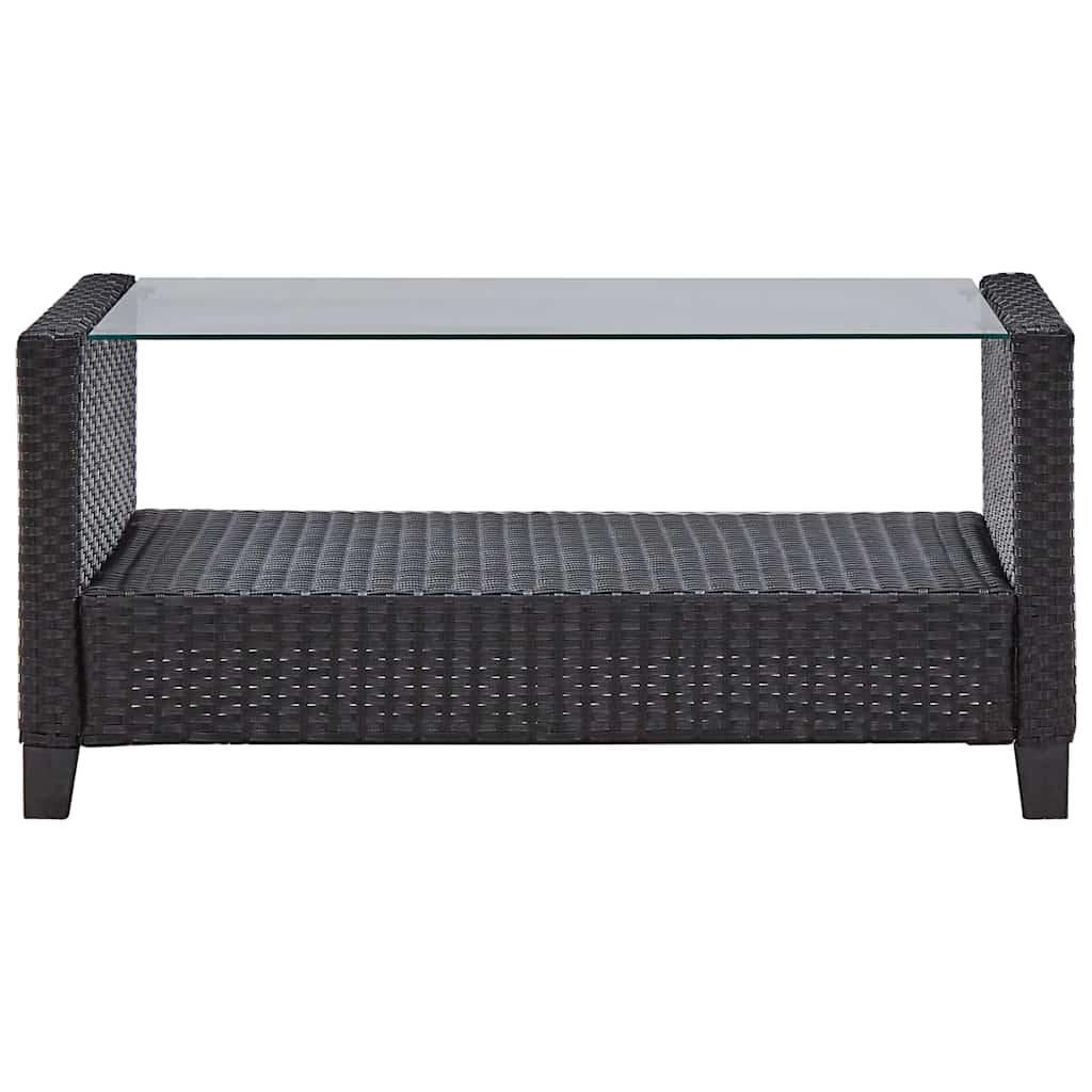 Set Divani da Giardino 6 pz con Cuscini in Polyrattan Nero | homemem39