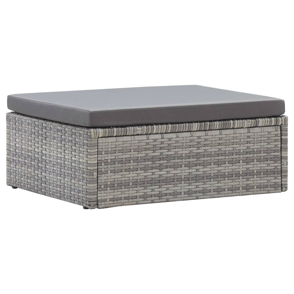 Lettino da Giardino con Tettuccio in Polyrattan Grigio Mélange - homemem39