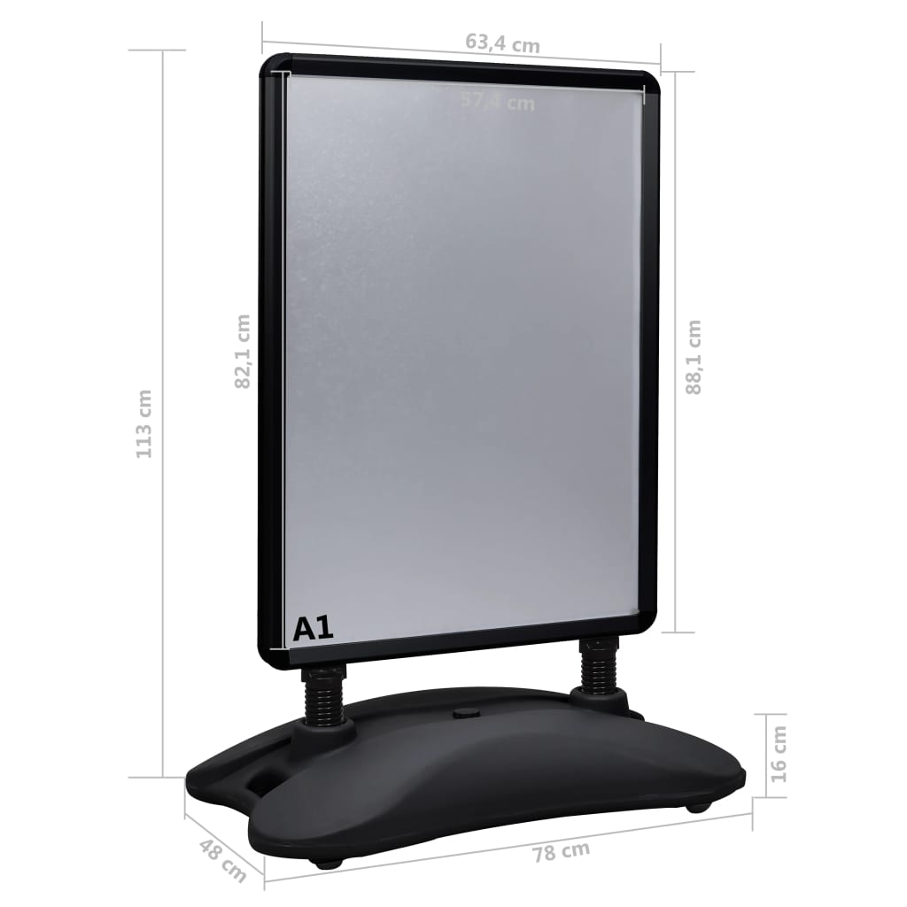 Piedistallo per Poster A1 Base ad Acqua Nero Lega di Alluminio | homemem39