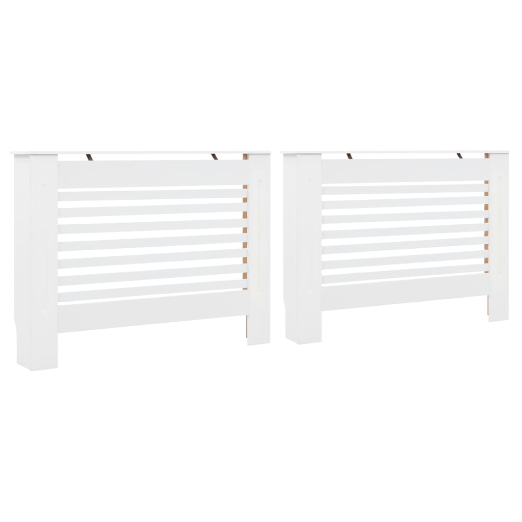 Coperture per Radiatori 2 pz Bianche 112x19x81,5 cm in MDF - homemem39