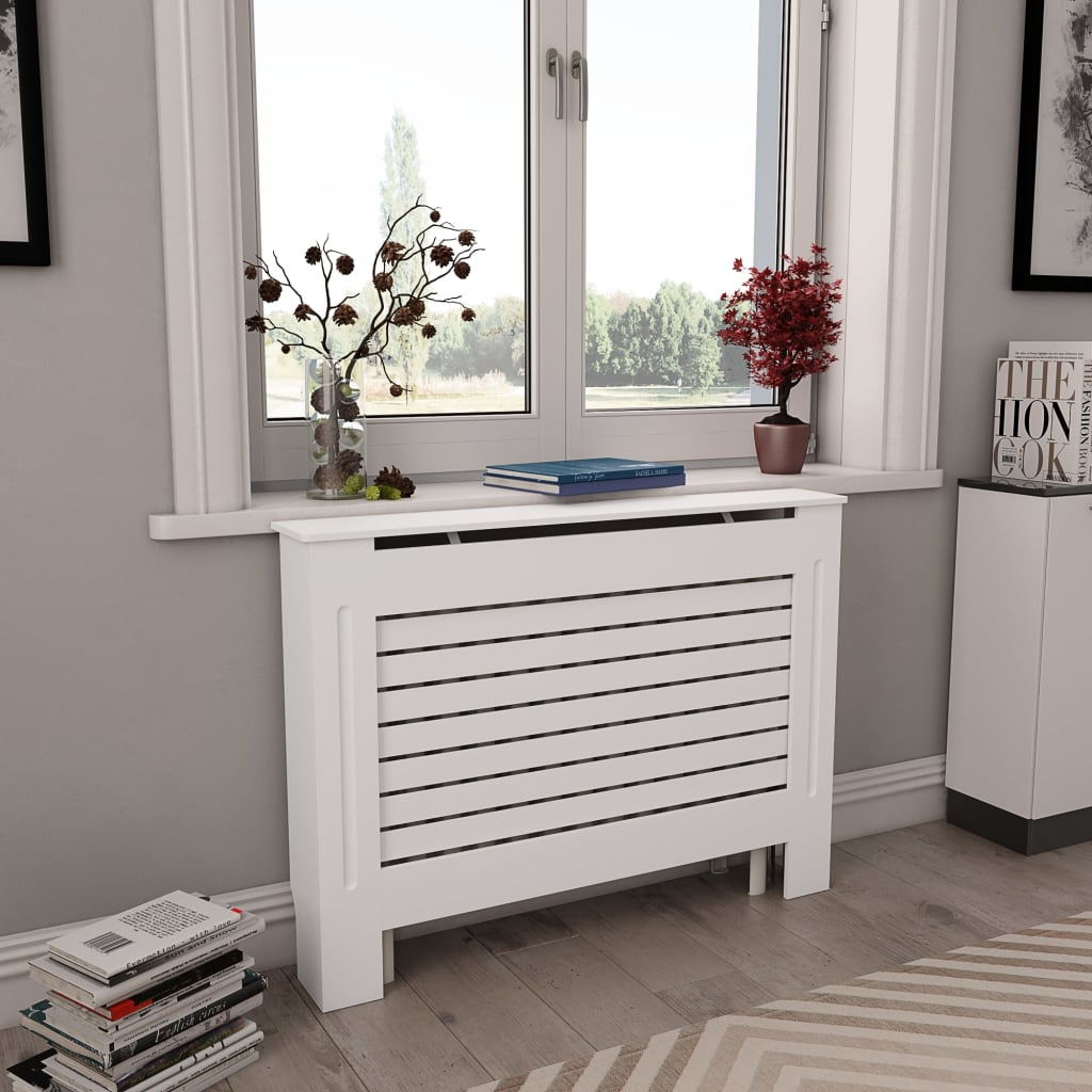 Coperture per Radiatori 2 pz Bianche 112x19x81,5 cm in MDF - homemem39