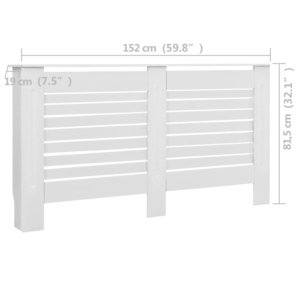 Coperture per Radiatori 2 pz Bianche 152x19x81,5 cm in MDF - homemem39