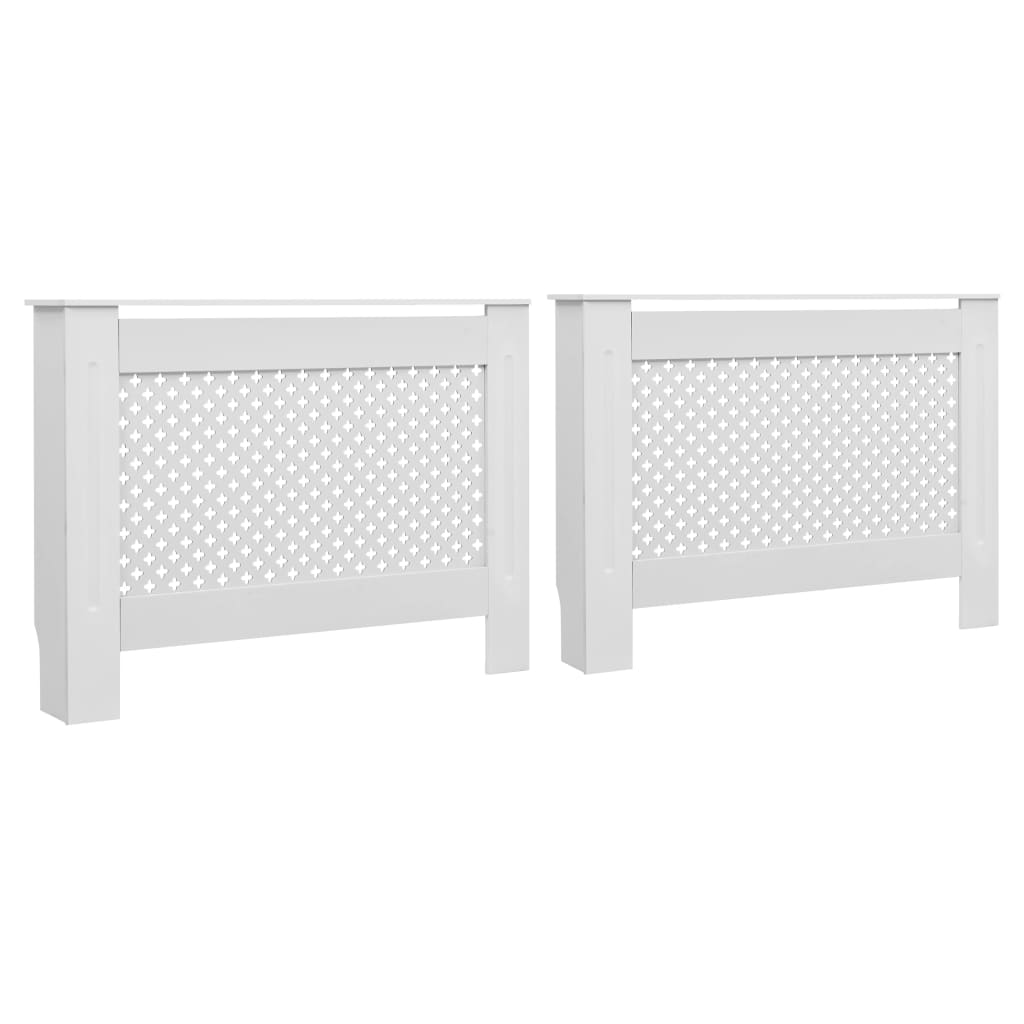 Coperture per Radiatori 2 pz Bianche 112x19x81,5 cm in MDF - homemem39
