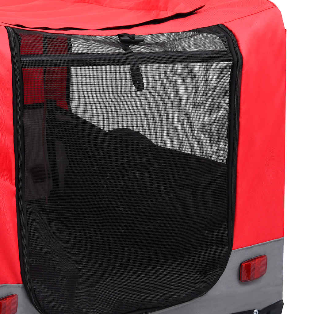 Rimorchio Bici Animali e Carrello Jogging 2 in 1 Rosso e Grigio - homemem39