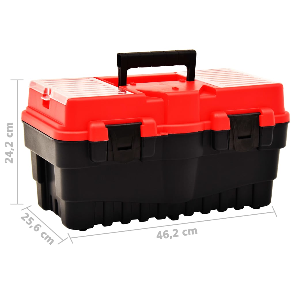 Cassetta degli Attrezzi in Plastica 462x256x242 mm Rossa