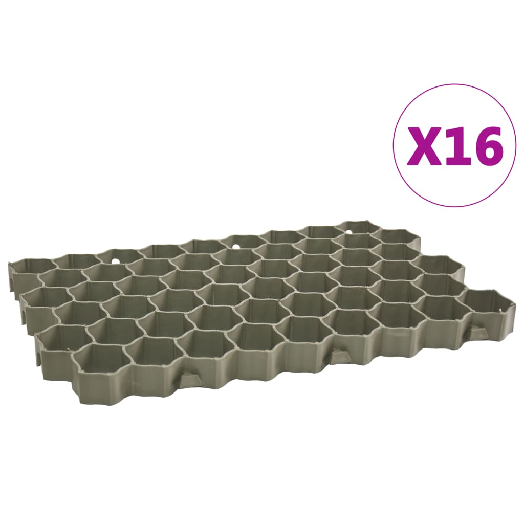 Griglie per l'Erba 16 pz Verdi 60x40x3 cm in Plastica - homemem39