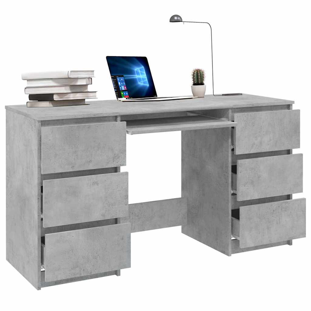 Scrivania Grigio Cemento 140x50x77 cm in Legno Multistrato - homemem39