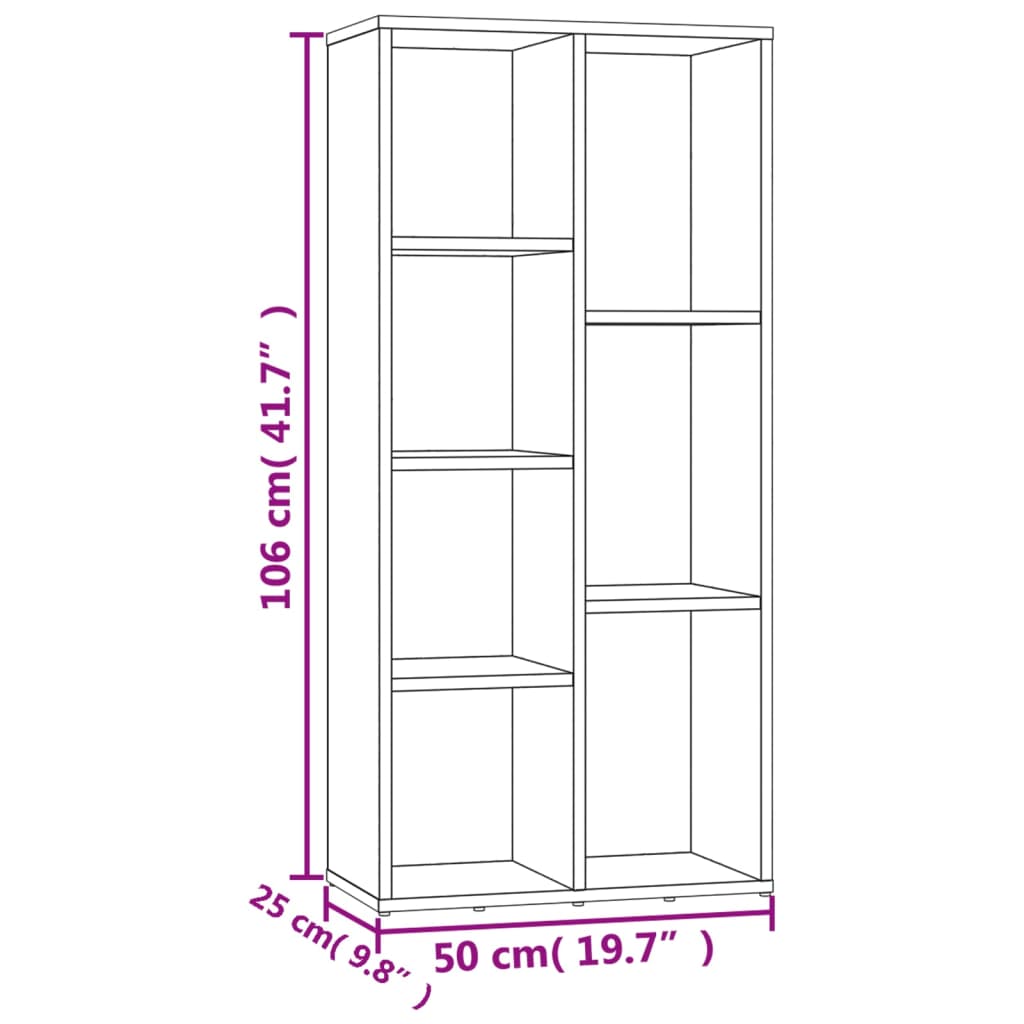 Libreria Grigio Cemento 50x25x106 cm in Legno Multistrato | homemem39