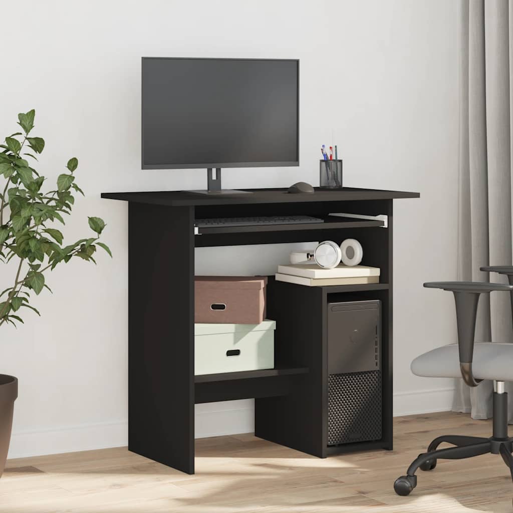 Scrivania Nera 80x45x74 cm in Legno Multistrato - homemem39