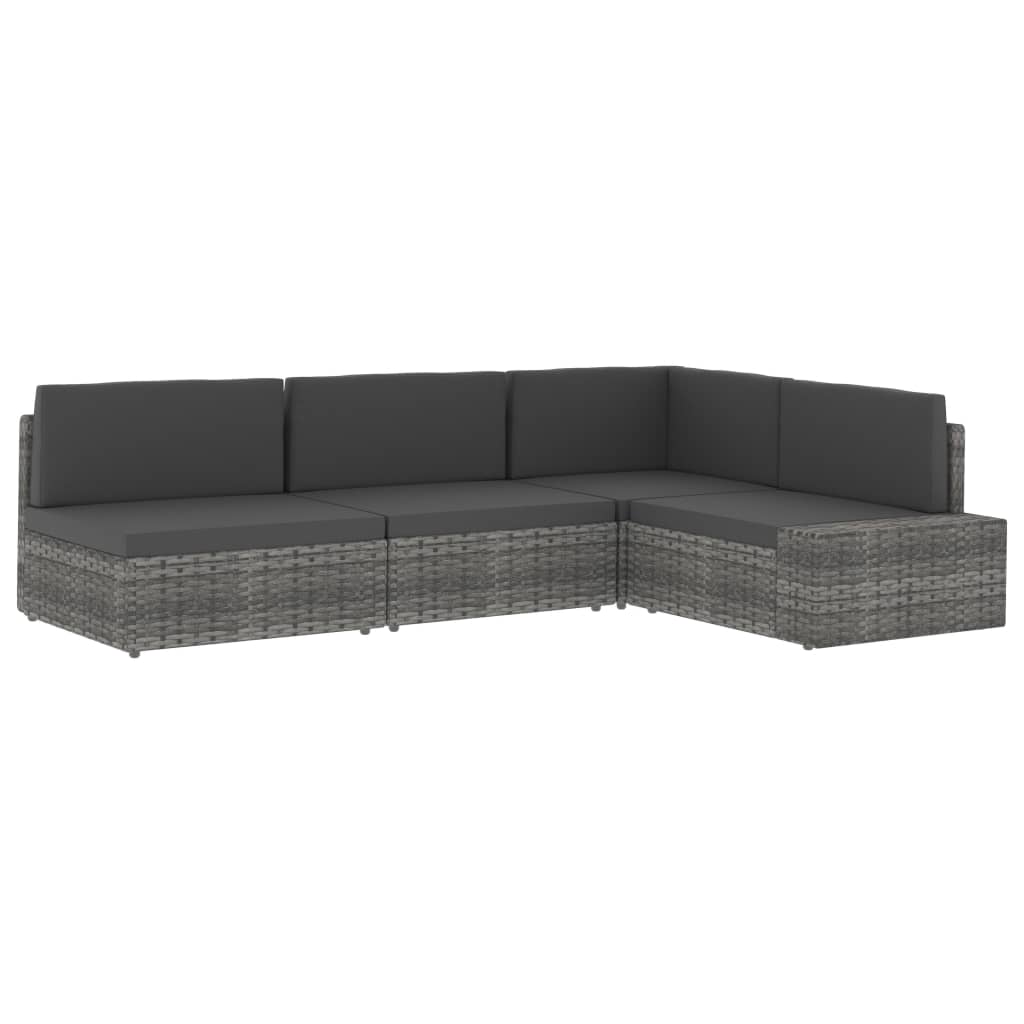 Seduta Centrale Modulare in Polyrattan Grigia | homemem39