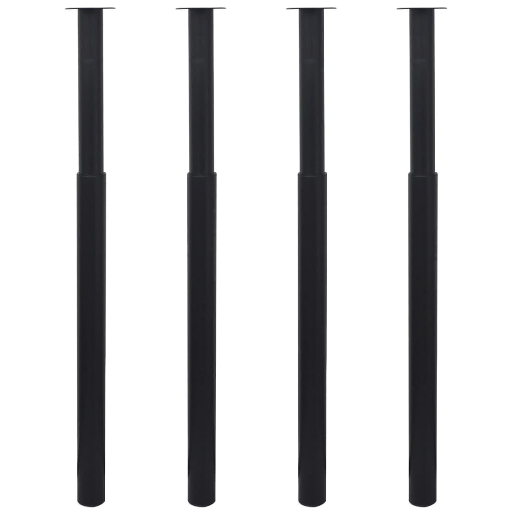 Gambe Telescopiche per Tavolo 4 pz Nero 710-1100 mm - homemem39