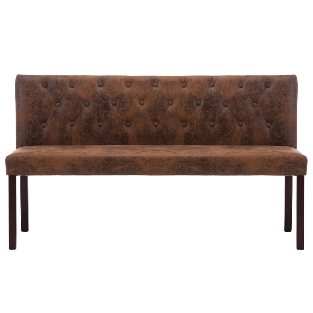 Panca 148,5 cm Marrone in Similpelle Scamosciata - homemem39