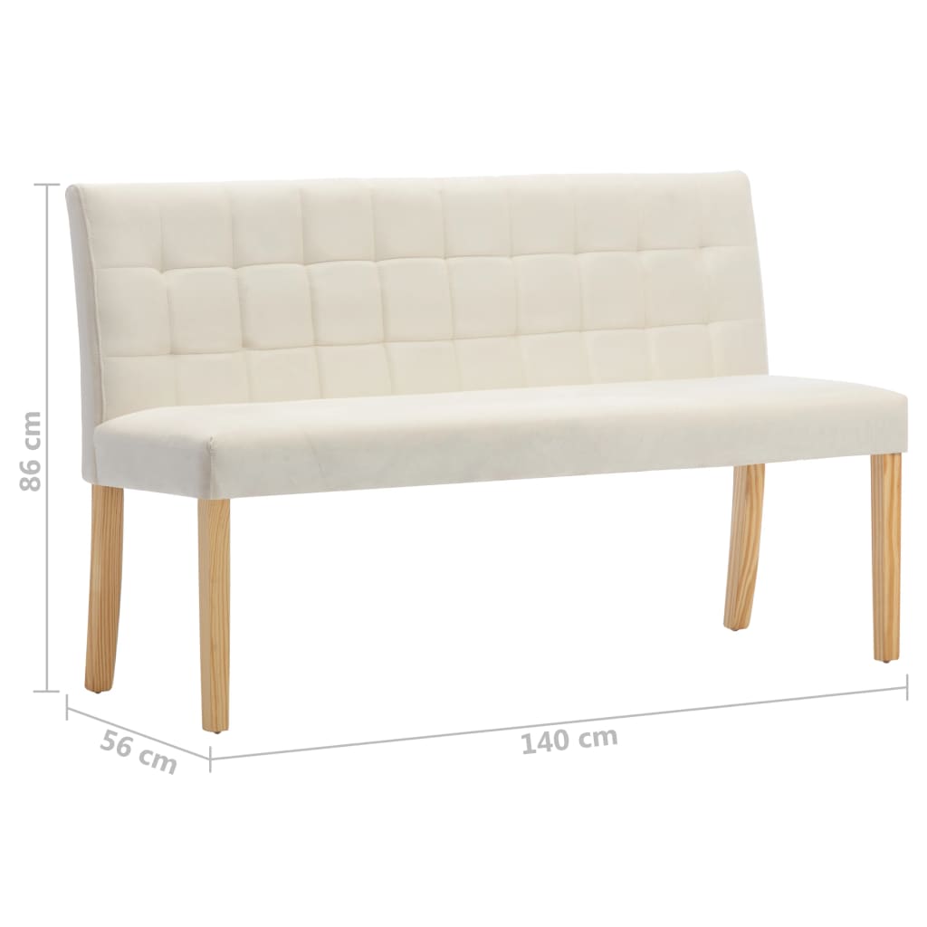 Panca 140 cm Crema in Velluto - homemem39
