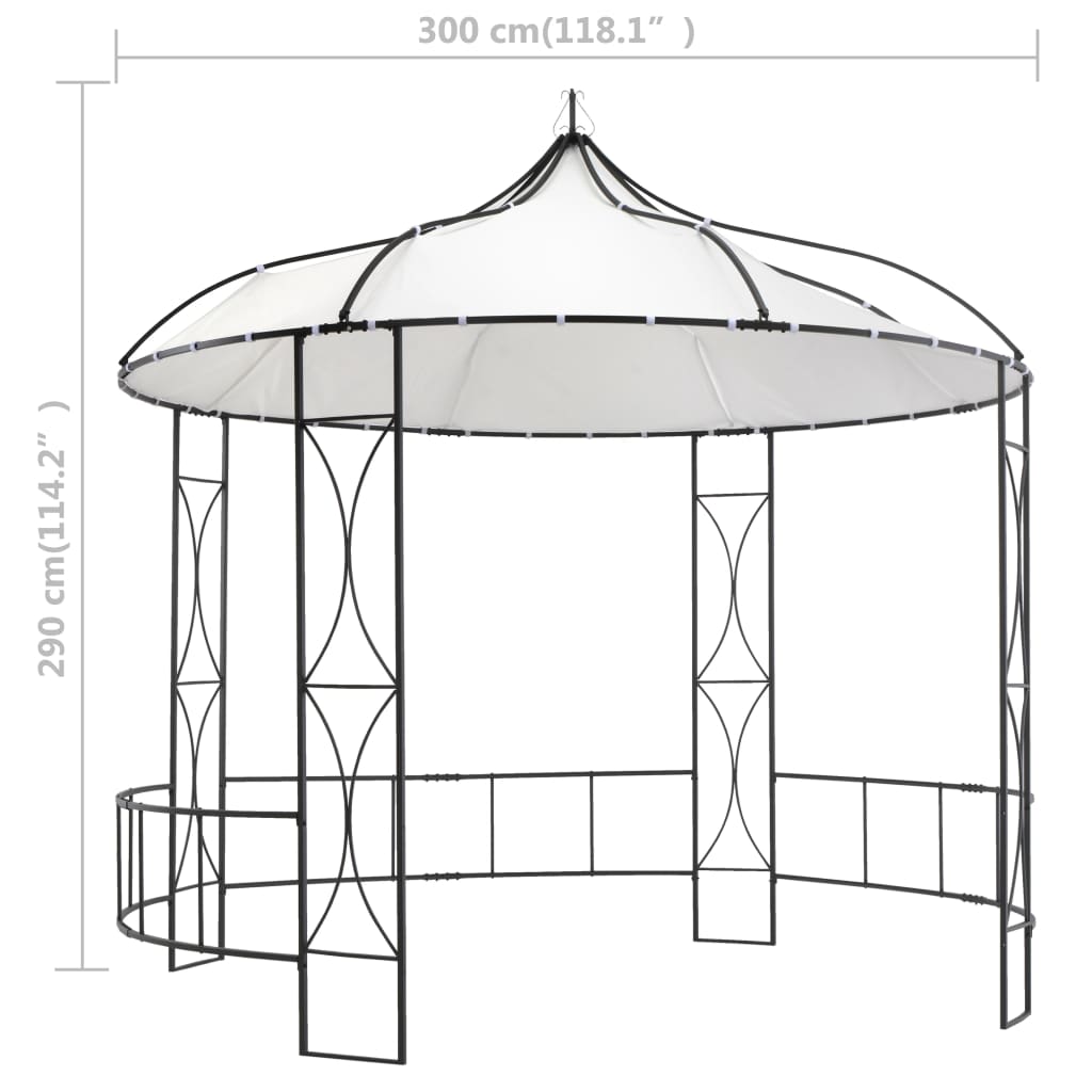 Gazebo 300x290 cm Bianco Rotondo | homemem39