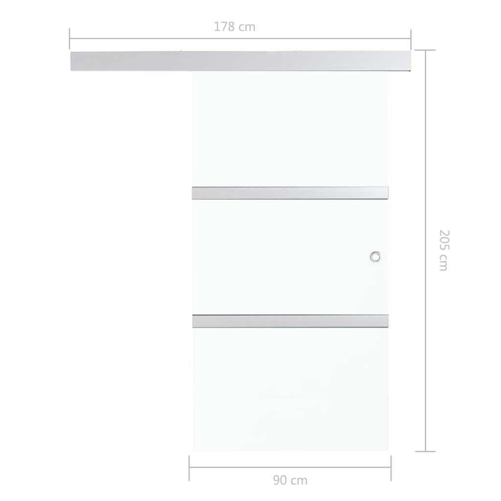 Porta Scorrevole Fermi Vetro ESG e Alluminio Argento 90x205 cm - homemem39
