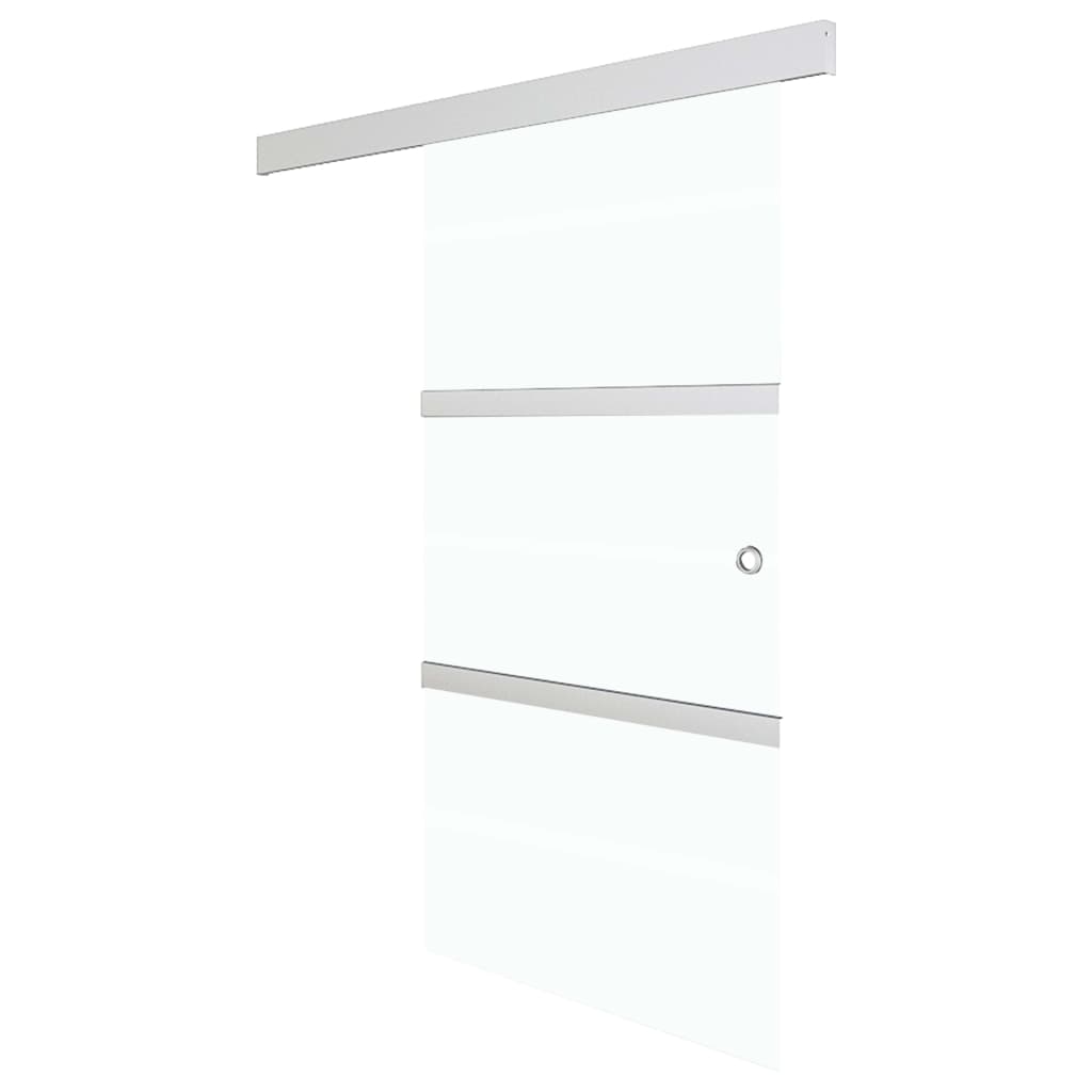 Porta Scorrevole con Fermi in Vetro ESG e Alluminio 76x205 cm - homemem39