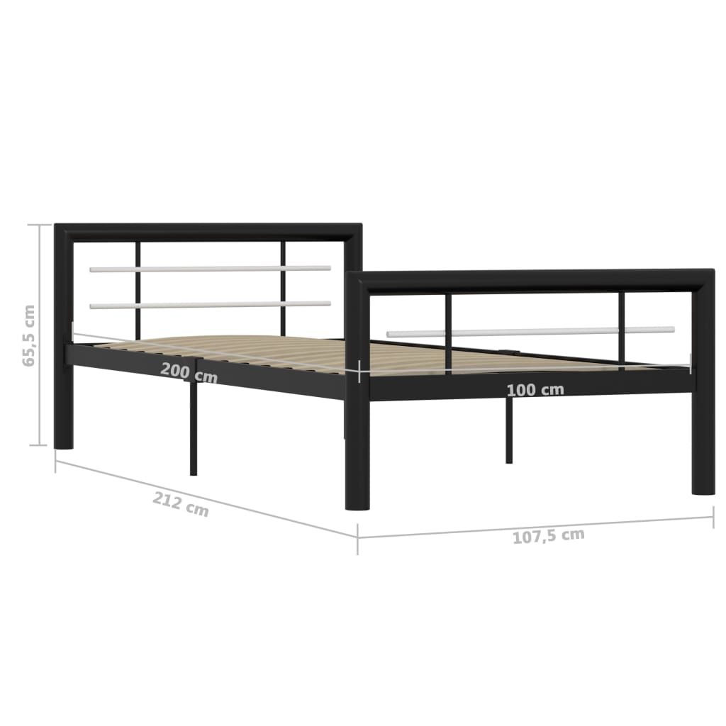 Giroletto Nero e Bianco in Metallo 90x200 cm