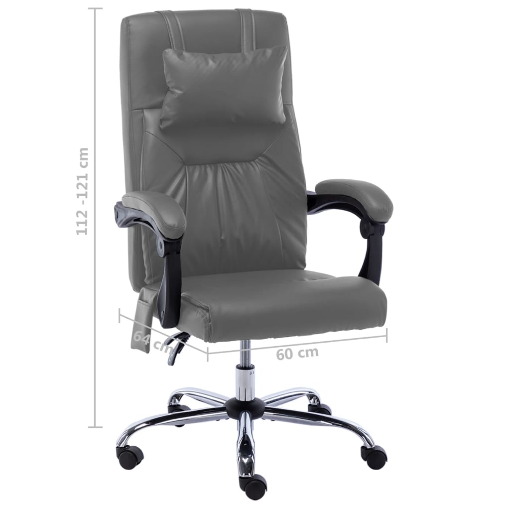 Sedia da Ufficio Massaggiante Antracite in Similpelle | homemem39