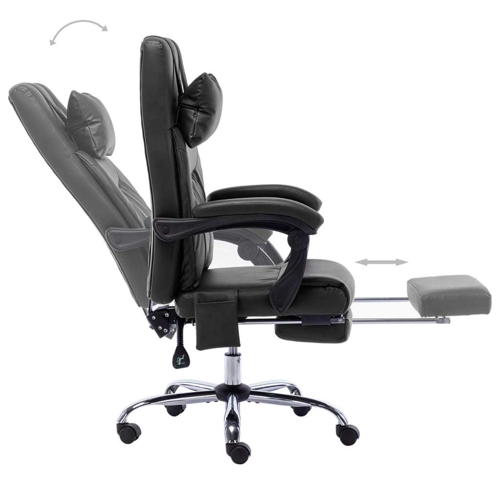 Sedia da Ufficio Massaggiante Nera in Similpelle - homemem39