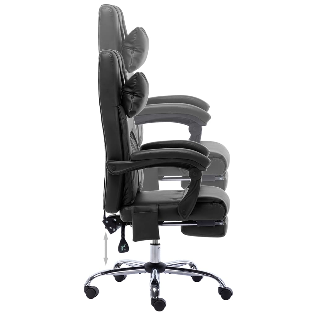 Sedia da Ufficio Massaggiante Nera in Similpelle - homemem39