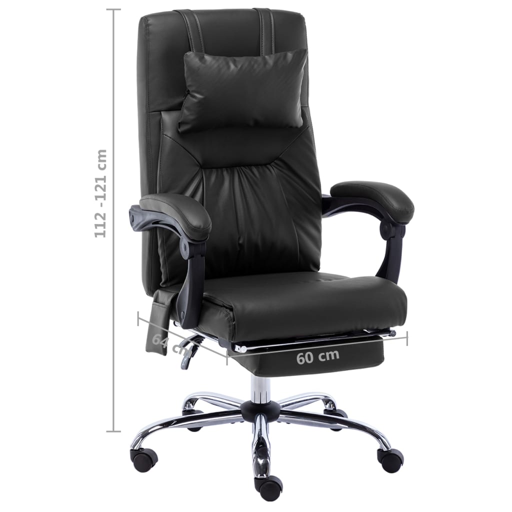 Sedia da Ufficio Massaggiante Nera in Similpelle | homemem39