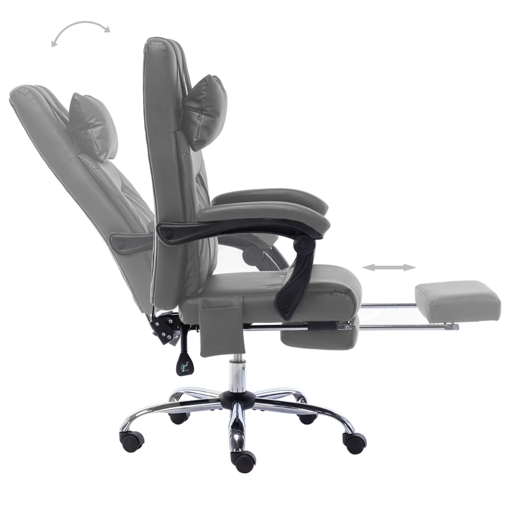 Sedia da Ufficio Massaggiante Antracite in Similpelle - homemem39